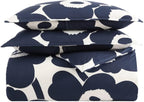 Marimekko - King Comforter Set, Cotton Bedding with Matching Shams, Lightweight Home Decor for All Seasons (Unikko Indigo, King)