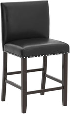 COSTWAY Bar Stools Set of 4, 25.5” PVC Leather Armless Counter Height Chair with Back, Kitchen Island Breakfast Chair for Dining Room, Party Room & Restaurant (4, Black)