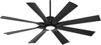 Possini Euro Design 60" Defender Modern Large Indoor Outdoor Ceiling Fan with LED Light Remote Control Matte Black Damp Rated for Patio Exterior House Home Porch Gazebo Garage Barn