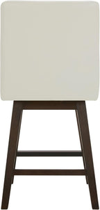 CHITA Counter Height Swivel Barstool, FSC Certified Upholstered Bar Stool, 26.8" H Seat Height, PU Leather in Pure White