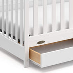Graco Hadley 5-in-1 Convertible Crib with Drawer (White) – GREENGUARD Gold Certified, Crib with Drawer Combo, Full-Size Nursery Storage Drawer, Converts to Toddler Bed, Daybed