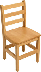 Kids Wooden Chair Set, Fully Assembled Ladderback Wood Chairs for Teens, Adults, Teachers, 18" Seat Height for Ages 13+ (Set of Two)