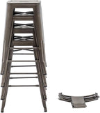 HAOBO Home 26" Low Back Metal Barstools Counter Height Bar Stools [Set of 4], Bronze