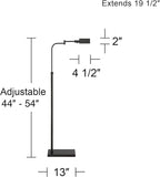 Possini Euro Design Design Keegan Traditional Farmhouse Pharmacy Floor Lamp Standing 54" Tall Dark Bronze Brown Adjustable Swing Arm Metal Tent Shade Decor for Living Room Reading Bedroom Office