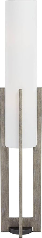 Possini Euro Design Arrista Modern 63" Tall Standing Floor Lamp Cylinder Foot Switch Wood Gray Wash Finish Living Room Bedroom House Reading Office Home Decor Entryway Dining Indoor White Shade