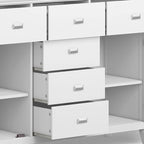 SIMPLIHOME Artisan Buffet - 54 inch Wide Solid Wood 3-Door Sideboard Buffet in White, Contemporary Storage Cabinet for Dining Room or Kitchen with Adjustable Shelves and Bronze Hardware