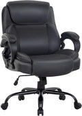 Big and Tall Office Chair 400lbs Wide Seat Ergonomic Desk Chair with Lumbar Support Arms High Back PU Leather Executive Task Computer Chair for Back Pain