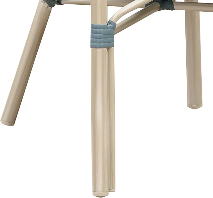 PURPLE LEAF 7 Pieces Outdoor Dining Set Patio Furniture Set with Large Aluminum Table and French Wicker Chairs for Garden Backyard Light Blue Patio Dining Set