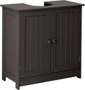 Bonnlo Pedestal Under Sink Storage Bathroom Vanity with 2 Doors Traditional Bathroom Cabinet Space Saver Organizer 23 5/8" x 11 7/16" x 23 5/8" (L x W x H) (Espresso)