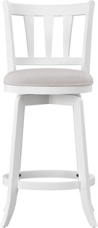 HILLSDALE Presque ISLE Wood Counter Height Swivel Stool White
