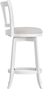HILLSDALE Presque ISLE Wood Counter Height Swivel Stool White