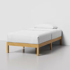 LIFEMENT Classic Wood Platform Bed Frame, Essential, Noise Free, Under Bed Storage, No Box Spring Needed, Easy Assembly (Natural, Twin)