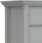 SIMPLIHOME Amherst SOLID WOOD 24 Inch Wide Traditional Bedside Nightstand Table in Fog Grey, For the Living Room and Bedroom