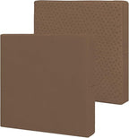 Easy-Going Waterproof Patio Cushion Covers ONLY Cover 20x18x4 inch 2 Pack Replacement Non-Slip Outdoor Seat Cushion Slipcover with Zipper. Brown