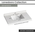 Hanover 36 Set Includes w, White Lanesboro 36'' Vanity Sink Combo for Bathroom, Powder Room | Pre-Assembled 2 Doors, 3 Drawers | Accent Mirror | Artificial Stone Countertop, Cabinet, 36 inches