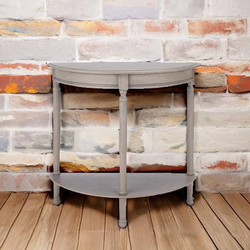 SAFAVIEH Home Collection Tinsley Greige Half Moon Console Table