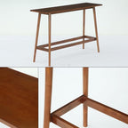 LITTLE TREE 63" Bar Table, Counter Height Table with Solid Wood Legs, Retro Long Kitchen Bar Table for Home Kitchen, Dining Room, Living Room, Bistro, Balcony,Pub (Rustic Brown)