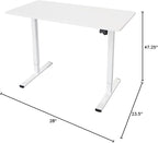 Stand Up Desk Store Electric Compact Standing Desk (White Frame/Matte White Top, 48” Wide)