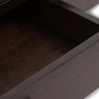 SIMPLIHOME Cosmopolitan Coffee Table - 42 inch Wide Solid Wood Contemporary Rectangle Cocktail Table in Mahogany Brown, Stylish Living Room Table with 2 Drawers and Square Brushed Nickel Knobs