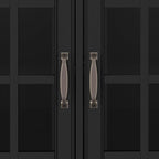 SIMPLIHOME Connaught Solid Wood 60 inch Wide Traditional Wide Storage Cabinet Buffet in Black for The Living Room, Entryway and Family Room