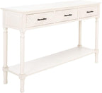 SAFAVIEH Home Collection Peyton Distressed White 3-Drawer Lower Shelf Console Table CNS5705A