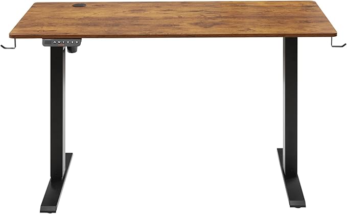 VEVOR Height Adjustable Desk, 55.1 x 23.6 in, Support 180 lbs, Electric Standing Desk with 3 Memory Presets, Sturdy Dual Metal Frame, Versatile Computer Sit Stand up Desks, Suitable for Home Office