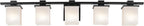 KICHLER Tully 40.25" 5-Light Vanity Light with Satin Etched Cased Opal Glass in Black for Over a Vanity, Soft Modern Style, (40.25" x 6.5" x 7"), 45193BK