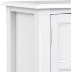 SIMPLIHOME Burlington SOLID WOOD 30 inch Wide Transitional Low Storage Cabinet in White for the Living Room, Entryway and Family Room