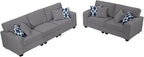 Legend Vansen Modular Sectional Sofa U Shaped Couch with Ottoman Modern Reversible Corner Sectional Couch for Living Room (Dark Grey, 2+3)