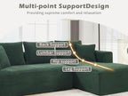 PELUMY 108.7" L-Shaped Modular Sectional Sofa with Oversized Chaise, Cloud Couch with Memory Foam, No Assembly Required Sleeper Sofa for Small Space Living Room, Apartment (Green, Corduroy)