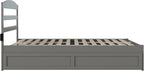 AFI, Warren Queen Platform Bed with Twin XL Trundle, Grey