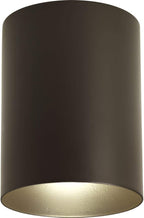 Progress Lighting 5-Inch Cylinder Outdoor Ceiling Light, 1-Light Modern Flush Mount Ceiling Light Fixture, Interior and Exterior Lighting for Home or Porch, Aluminum Construction, Bronze (P5774-20)