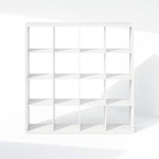 Furinno Cubic Closet Organizers and Storage, 16-Cube Closet Organizer, Open Shelf Closet Storage, Extra Thick Frame for Wardrobe, Bedroom, Living Room, White