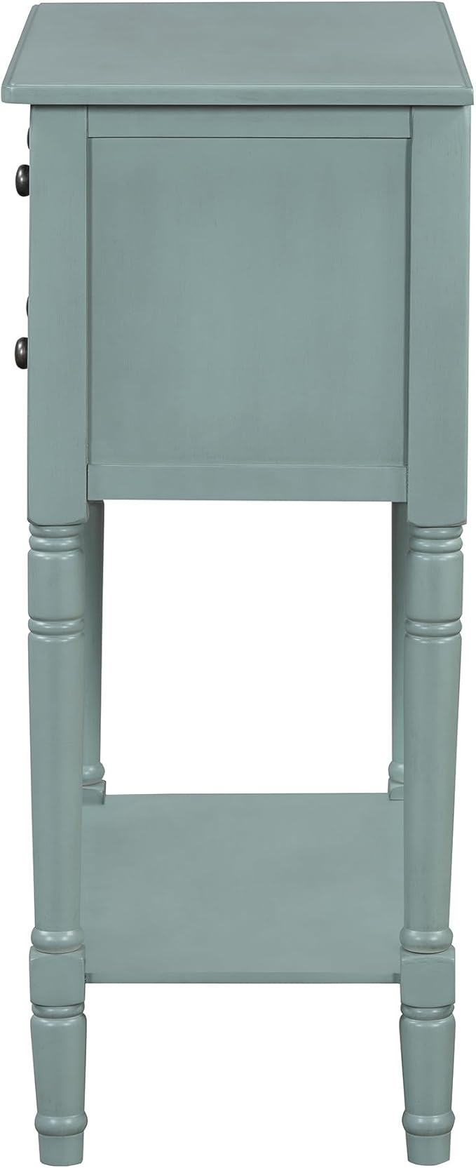 Knocbel Slim Antique Entry Console Table with 3 Drawers & Bottom Open Shelf, Solid Wood Narrow Sofa Couch Table for Entryway Hallway Living Room 23.7" W x 13" D x 31.4" H Light Blue