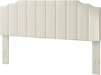 King Size Headboard Only, Velvet Wall Mounted Headboard King for Adjustable Bed Modern Upholstered Head Board Easy Assembly, Cream