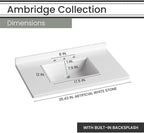Hanover Ambridge 36'' Vanity Cabinet with Sink Combo for Bathroom, Powder Room | Pre-Assembled Cabinet | 1 Door, 3 Drawers | Artificial Stone Countertop, Gray Cabinet