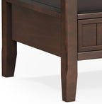 SIMPLIHOME Acadian Coffee Table - 48 inch Wide Solid Wood Transitional Cocktail Table with 2 Drawers in Brunette Brown, Classic Living Room Table with Storage Shelf and Tapered Legs