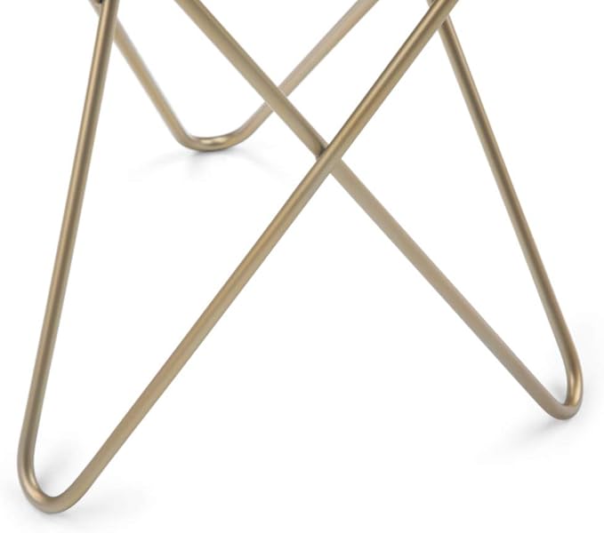 SIMPLIHOME Gabon Modern 18 inch Wide Metal Accent Side Table in White, Gold for the Living Room and Bedroom