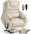 Large Power Lift Recliner Chair Sofa with Massage and Heat for Big and Tall Elderly,Infinite Positions,Dual Motor,Cup Holders,Extended Footrest,Velvet Home Theater Seat