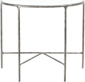 SAFAVIEH Couture Home Collection Jessa Silver Metal/Tempered Glass Top Half Moon Entryway Living Room Console Table (Fully Assembled)