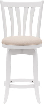 Hillsdale 25.5" Savana Wood Swivel Counter Height Stool, White