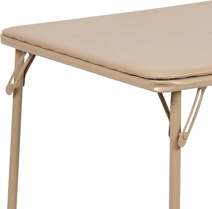 Flash Furniture Mindy Kids Tan Folding Table with Padded Top and Powder Coated Locking Legs