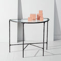SAFAVIEH Couture Collection Jessa Black Forged Metal Half Moon Semi Circle Console Table (Fully Assembled)