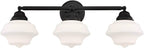 Possini Euro Design Astrid Modern Wall Light Black Metal Hardwired 27 1/4" 3-Light Fixture Opal White Glass Shade for Bedroom Bedside Bathroom Vanity Living Room Hallway Dining House Home Kitchen