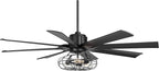 Possini Euro Design 60" Defender Modern Industrial Indoor Ceiling Fan with LED Light Remote Control Matte Black Metal Cage for Living Kitchen House Bedroom Family Dining Home Office Kids Room