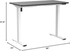 FLEXISPOT EN1 One Piece Standing Desk, 48 x 24 Inch Electric Adjustable Height Desk for Home Office and Computer Workstation (White Frame + Black Top, 2 Packages)