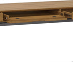 SIMPLIHOME Banting Desk - 72-Inch Wide Solid Hardwood and Metal Writing Desk in Medium Saddle Brown, Modern Industrial Home Office Computer Table for Study with 2 Drawers and Flip-Down Keyboard Tray