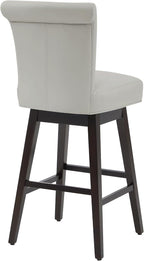 CHITA 30 Inch Counter Height Swivel Bar Stools Set of 2, FSC Certified Modern Upholstered Faux Leather Swivel Barstool Chairs with Back, Creamy Grey