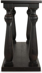 Signature Design by Ashley Mallacar Rustic Cottage Rectangular Sofa Table with Floor Shelf, Black