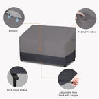 Easy-Going Waterproof Outdoor Couch Cover, Heavy Duty 3-Seater Patio Sofa Cover, Windproof Outdoor Furniture Cover with Air Vent (62Wx40Dx32H inch, Gray/Dark Gray)